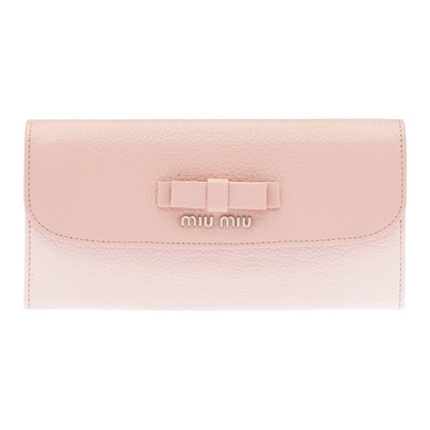 MIU MIU 2017新作 ミュウミュウスーパーコピー MADRAS FIOCCOバイカラ-リボン付二つ折り長財布 5M1109 2E8R F0JW1